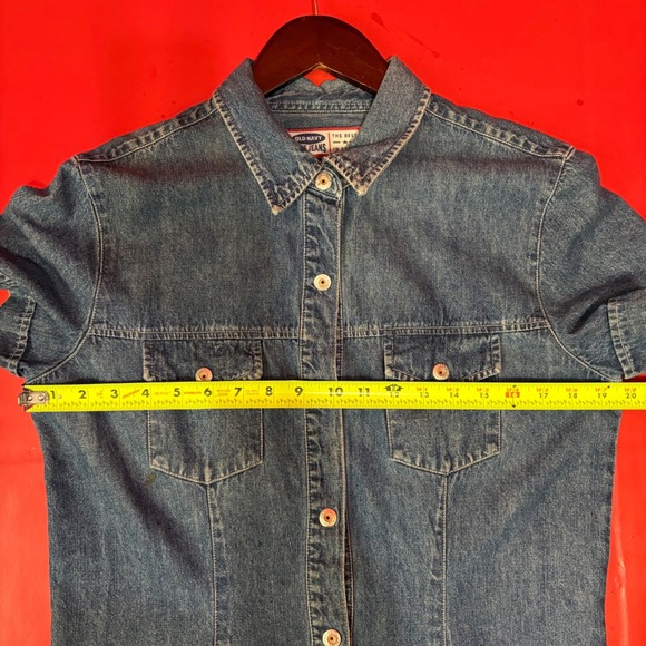 Old Navy Denim Jean Dress Short Sleeve‎ Button Down Womens Casual - Picture 6 of 6